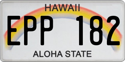 HI license plate EPP182