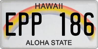 HI license plate EPP186