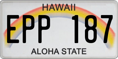 HI license plate EPP187