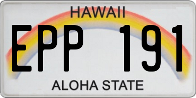 HI license plate EPP191