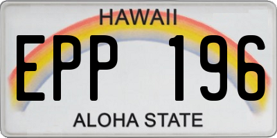 HI license plate EPP196