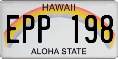 HI license plate EPP198