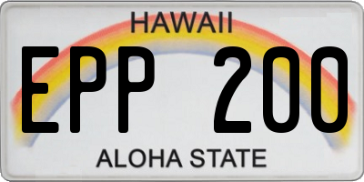 HI license plate EPP200