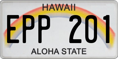 HI license plate EPP201
