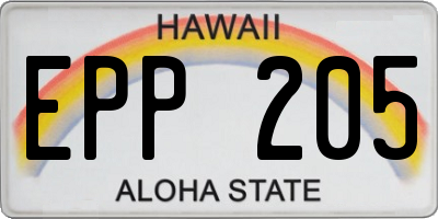 HI license plate EPP205