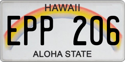 HI license plate EPP206
