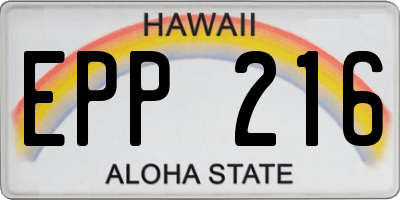 HI license plate EPP216