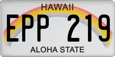 HI license plate EPP219