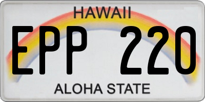 HI license plate EPP220