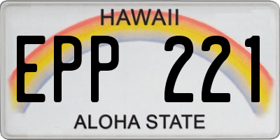 HI license plate EPP221