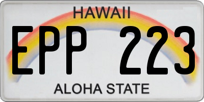 HI license plate EPP223