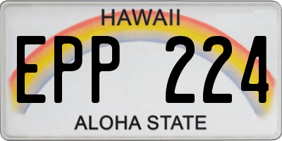 HI license plate EPP224