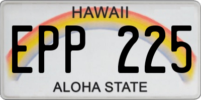HI license plate EPP225
