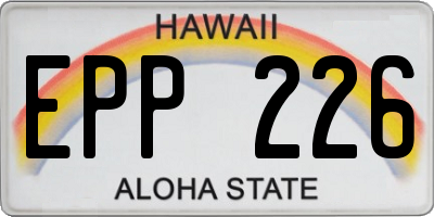 HI license plate EPP226