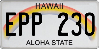HI license plate EPP230