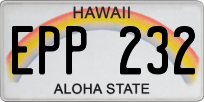 HI license plate EPP232