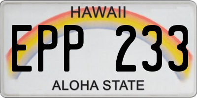 HI license plate EPP233