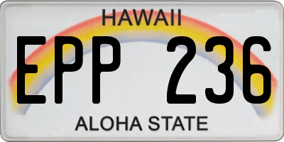 HI license plate EPP236