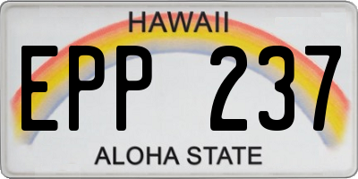 HI license plate EPP237