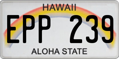 HI license plate EPP239