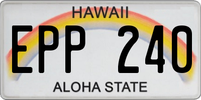 HI license plate EPP240