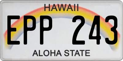 HI license plate EPP243