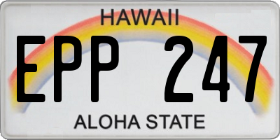 HI license plate EPP247