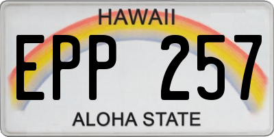 HI license plate EPP257