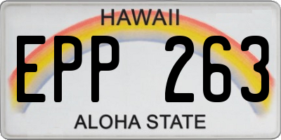 HI license plate EPP263