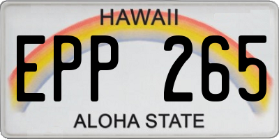 HI license plate EPP265