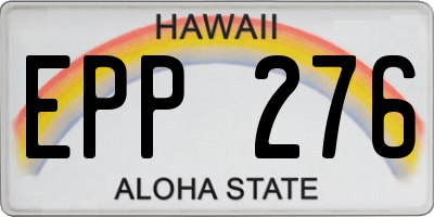 HI license plate EPP276