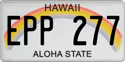 HI license plate EPP277
