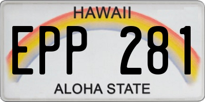 HI license plate EPP281