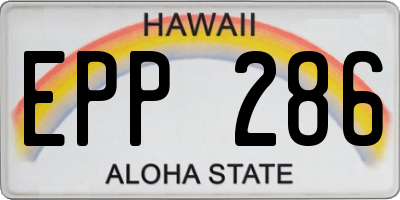 HI license plate EPP286