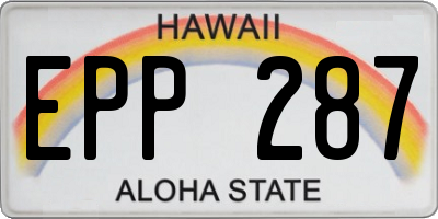 HI license plate EPP287