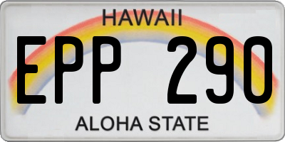 HI license plate EPP290