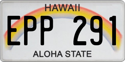 HI license plate EPP291