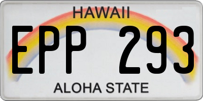 HI license plate EPP293