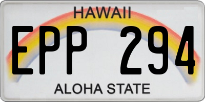 HI license plate EPP294