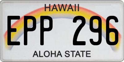 HI license plate EPP296