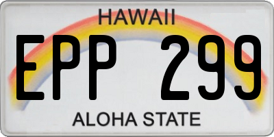 HI license plate EPP299