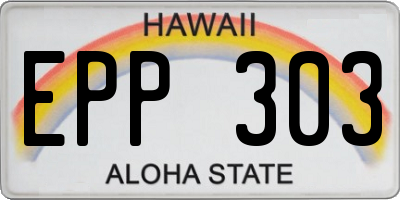 HI license plate EPP303