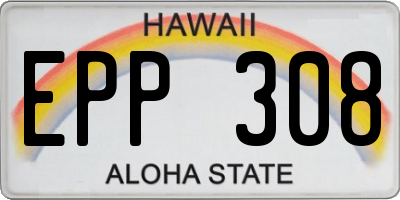 HI license plate EPP308