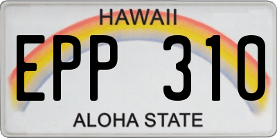 HI license plate EPP310
