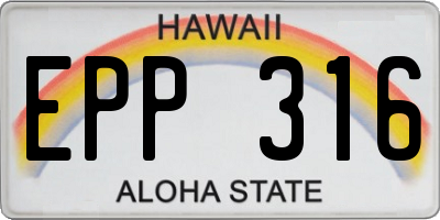 HI license plate EPP316