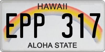 HI license plate EPP317