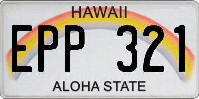 HI license plate EPP321