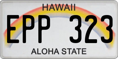 HI license plate EPP323