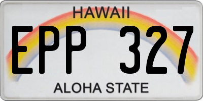 HI license plate EPP327