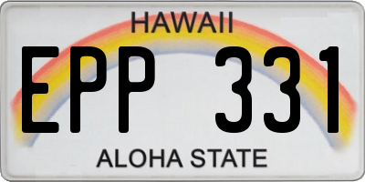HI license plate EPP331